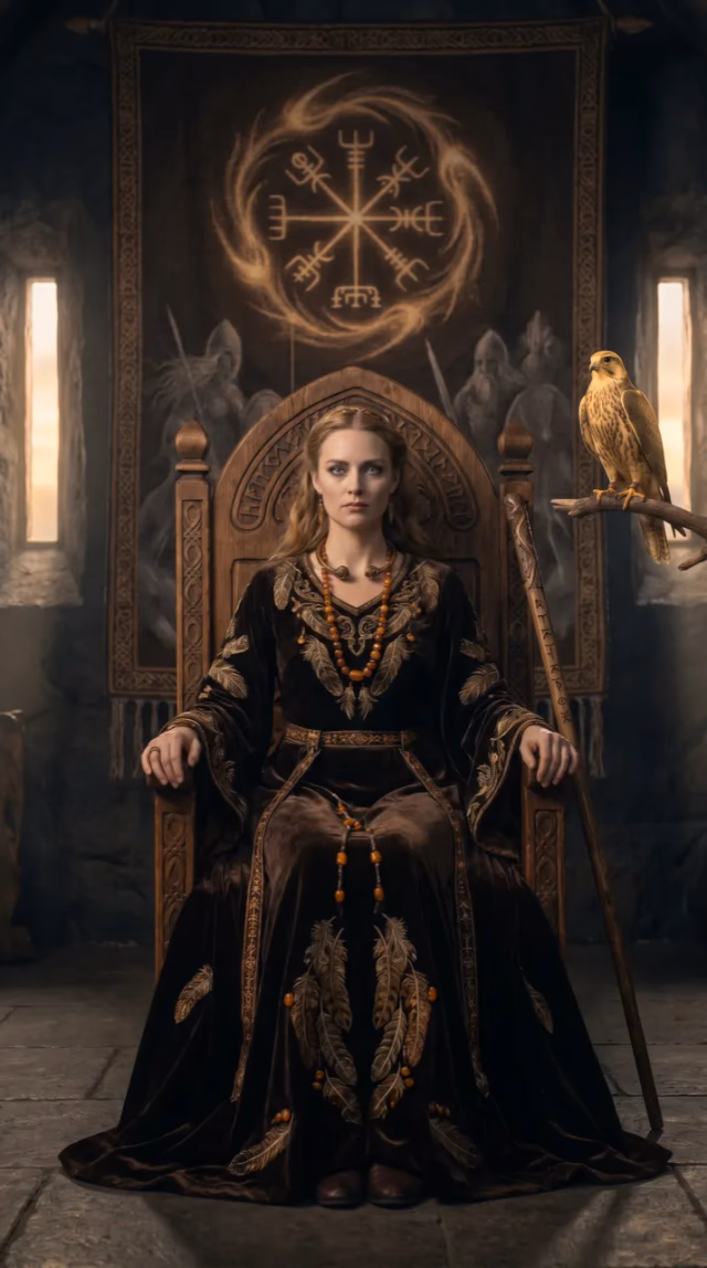 Freyja of the Vanir — a proud goddess adorned with the necklace Brísingamen.