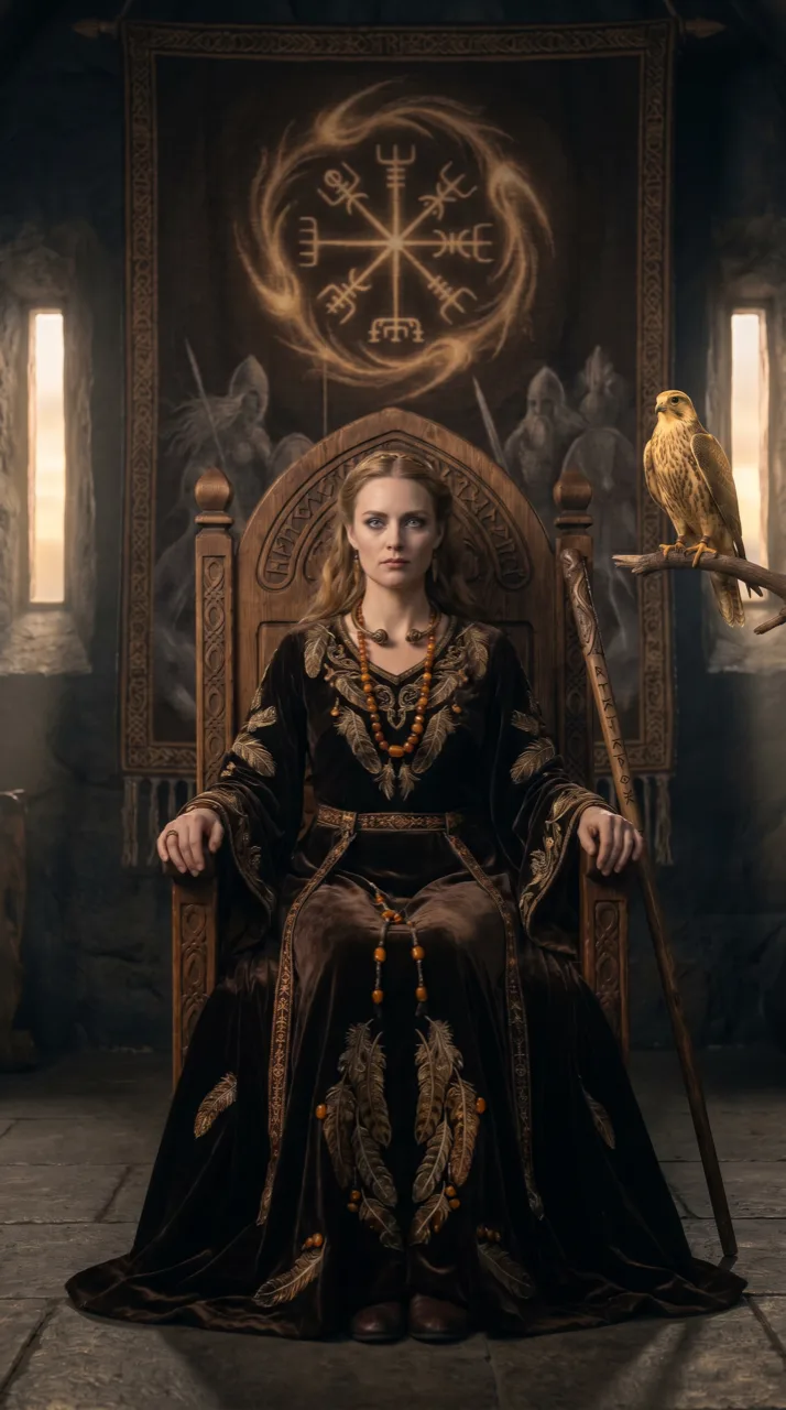 Freyja of the Vanir — a proud goddess adorned with the necklace Brísingamen.